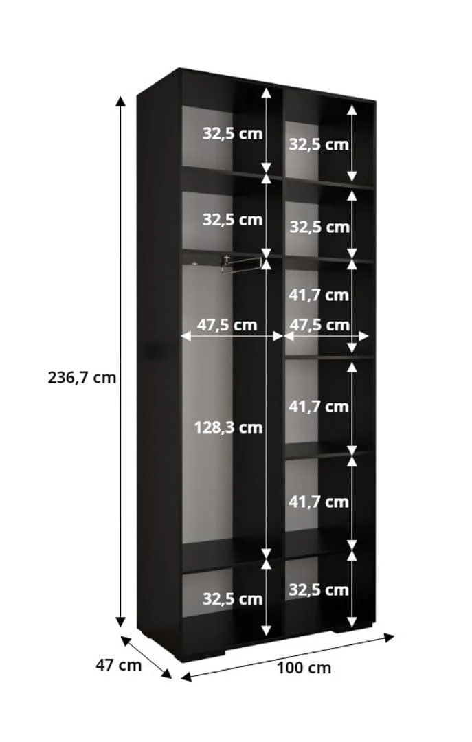 Inova I Hinged Door Wardrobe 100cm - Image 11