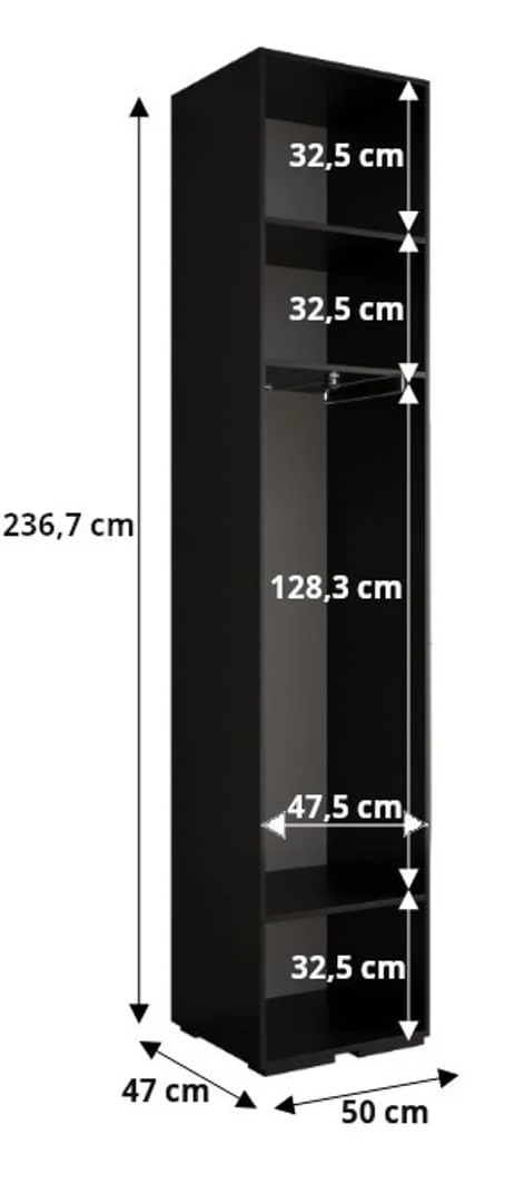 Inova IV Hinged Door Wardrobe 50cm - Image 6