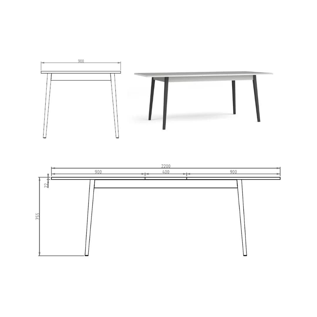 Iris Extendable Dining Table 180cm - Image 2
