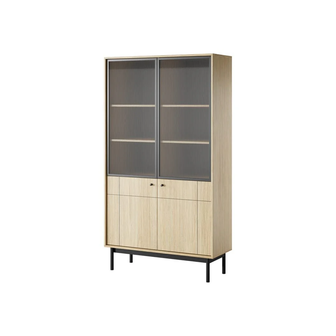 Japandi Tall Display Cabinet 104cm - Image 6