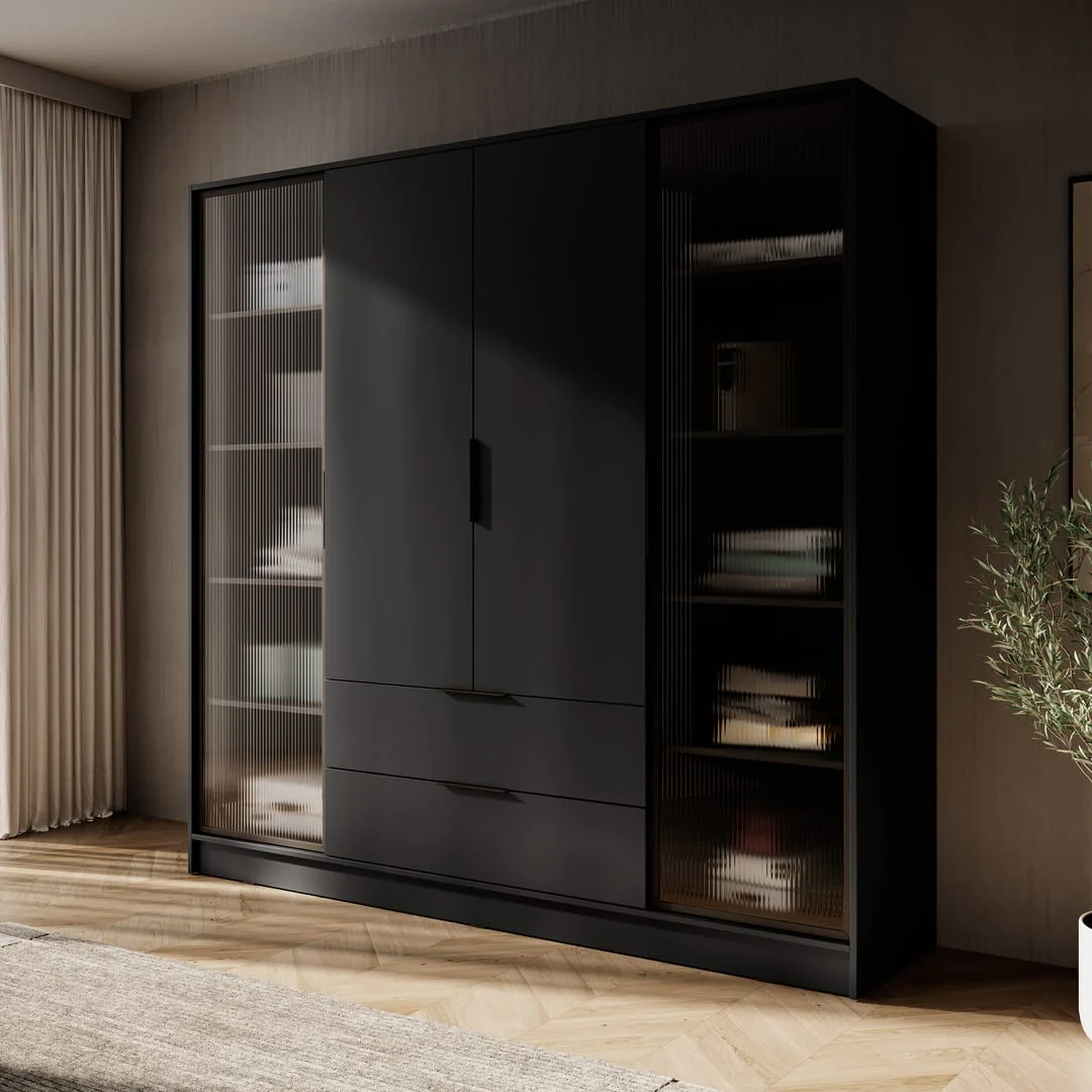 Kelly Hinged Door Wardrobe 206cm [Glass] - Image 10