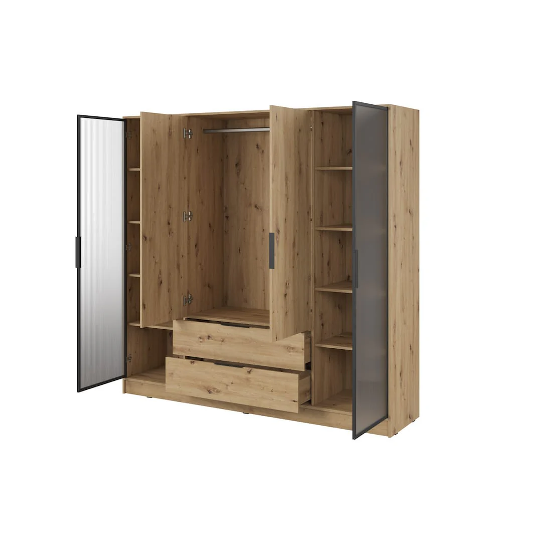 Kelly Hinged Door Wardrobe 206cm [Glass] - Image 3