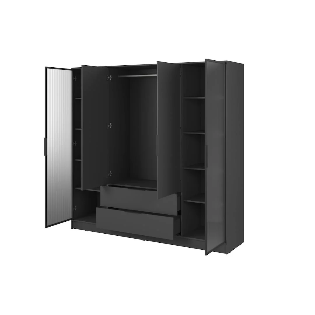 Kelly Hinged Door Wardrobe 206cm [Glass] - Image 6