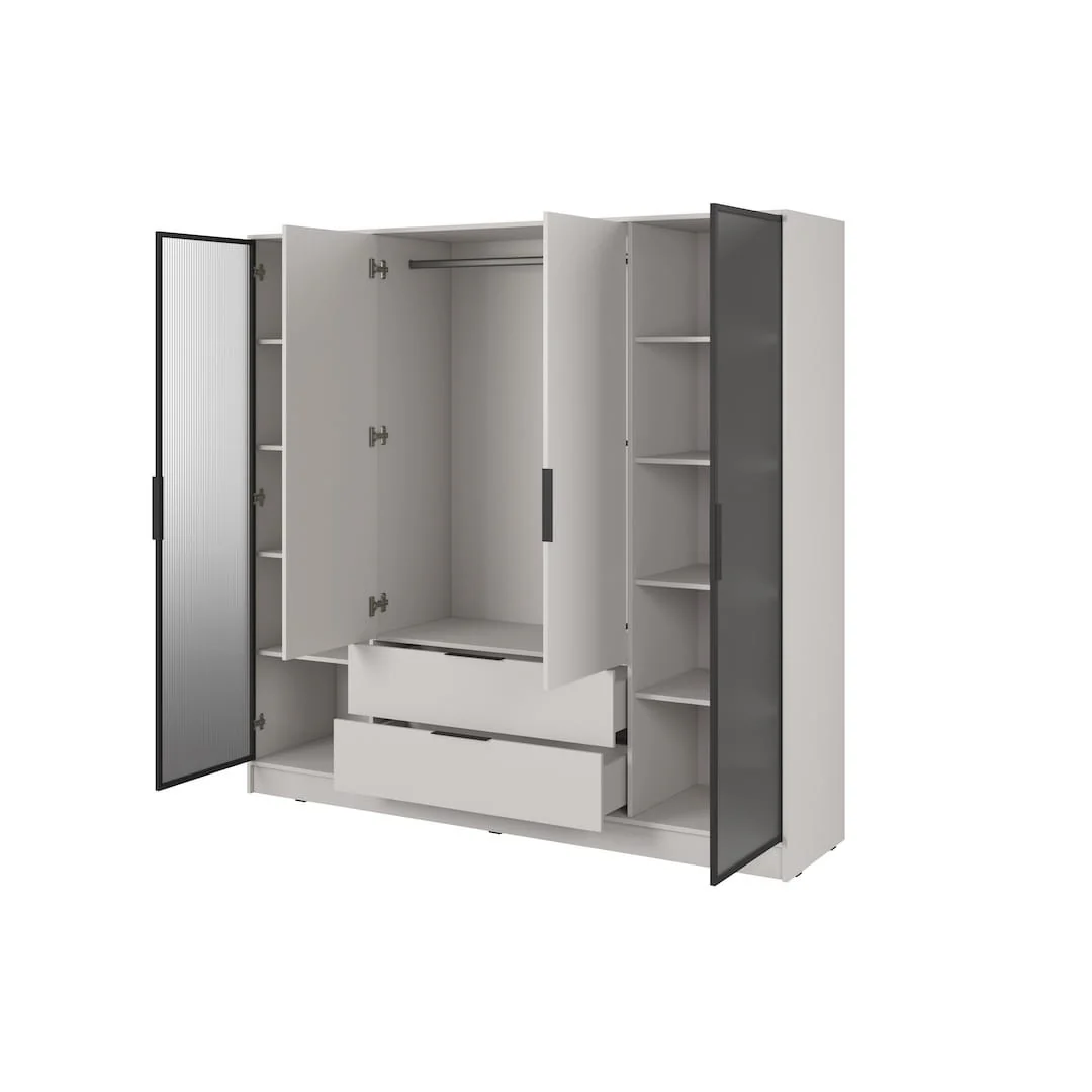 Kelly Hinged Door Wardrobe 206cm [Glass] - Image 9