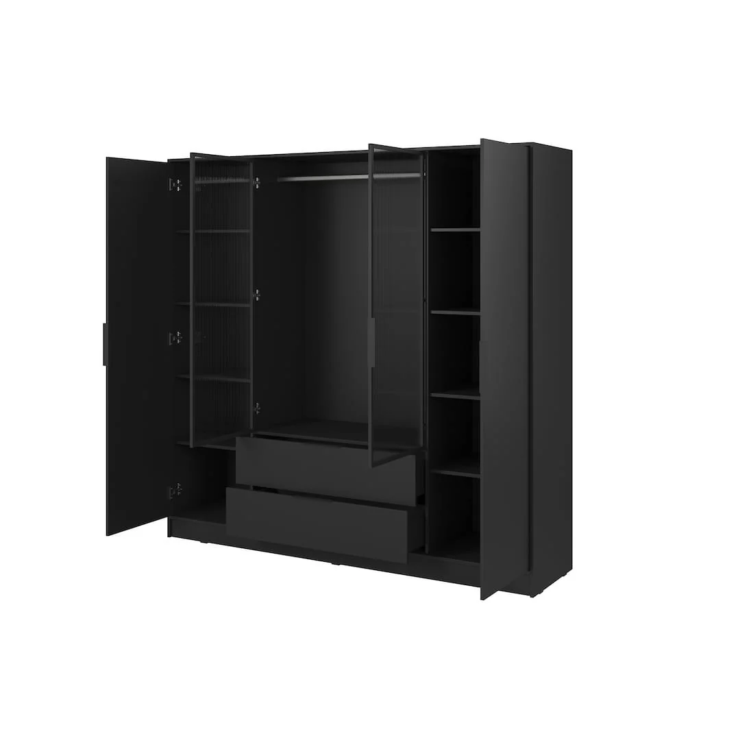 Kelly Hinged Door Wardrobe 206cm [Glass] - Image 12