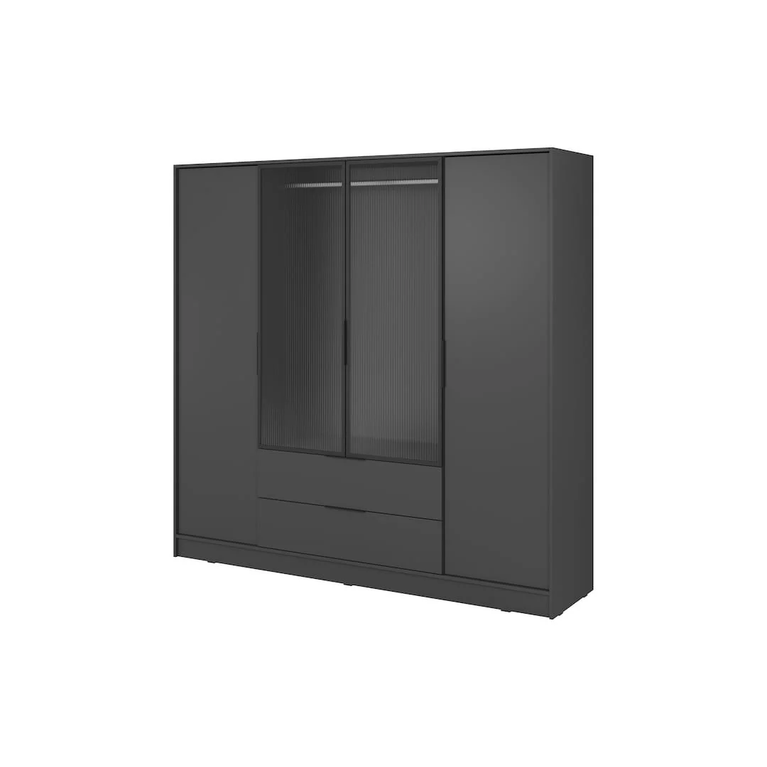 Kelly Hinged Door Wardrobe 206cm [Glass] - Image 2