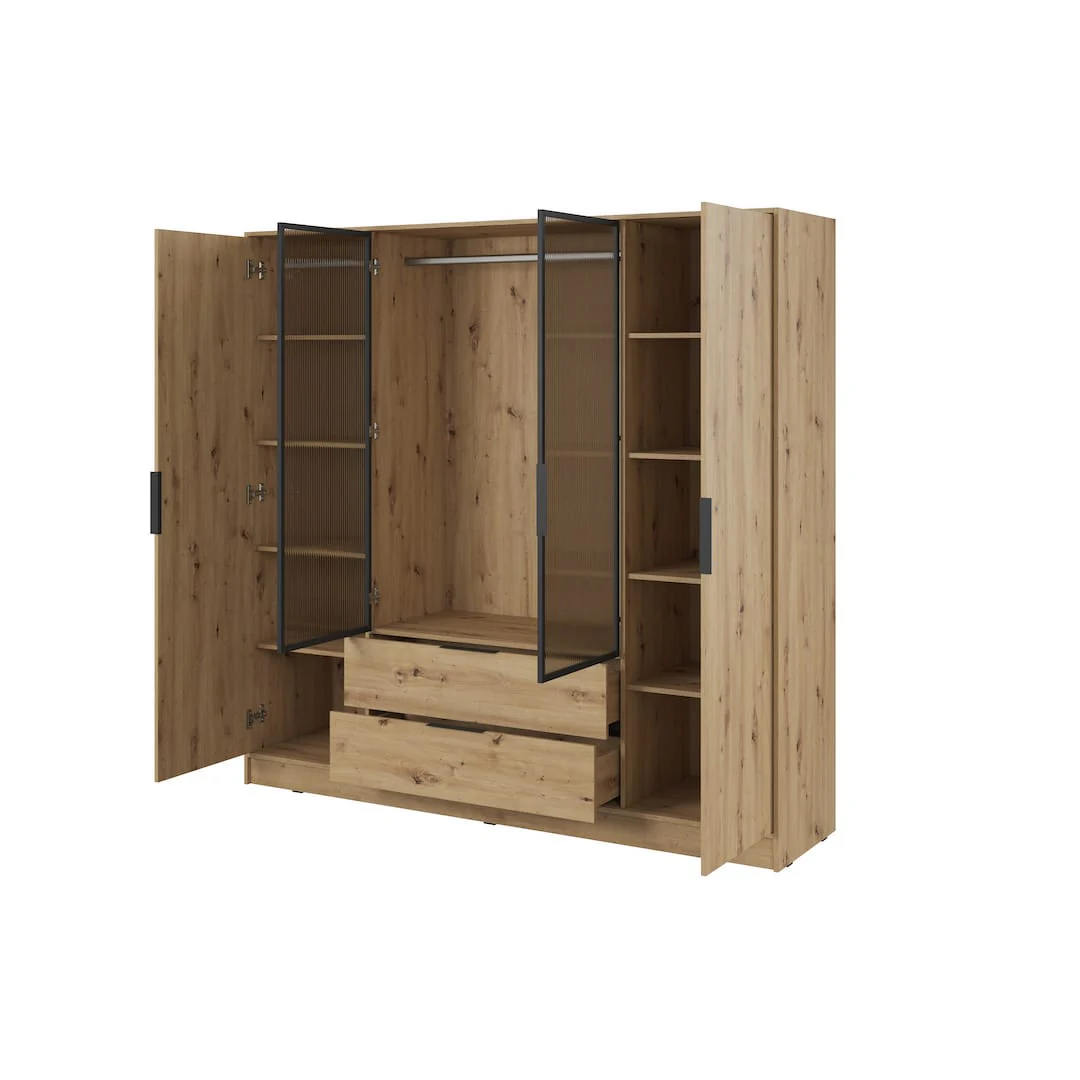 Kelly Hinged Door Wardrobe 206cm [Glass] - Image 6