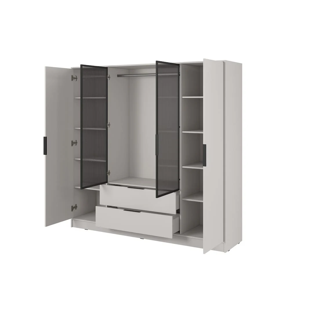 Kelly Hinged Door Wardrobe 206cm [Glass] - Image 9