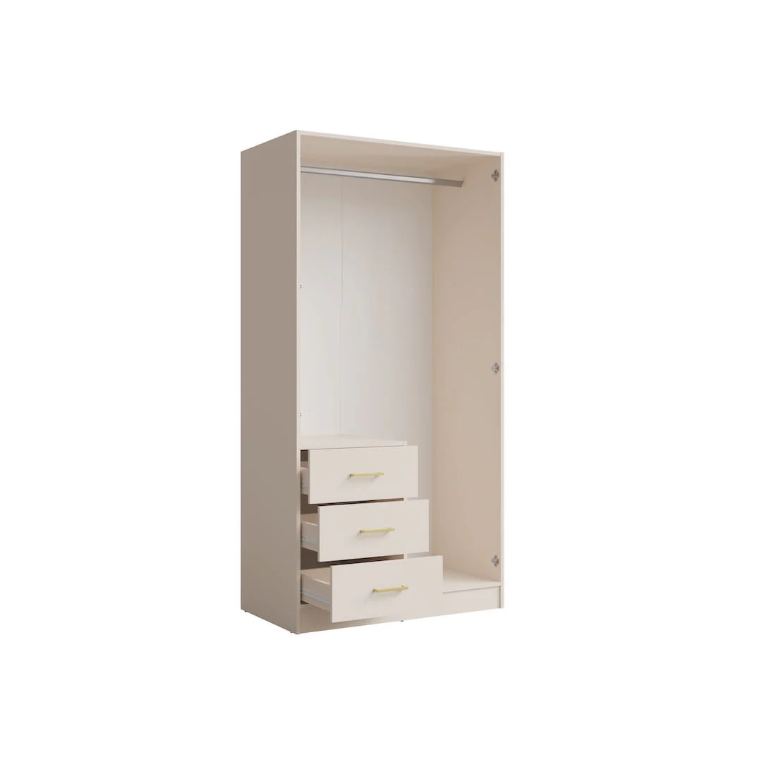 Konso Hinged Door Wardrobe 101cm - Image 3
