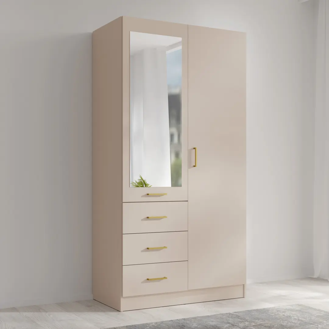 Konso Hinged Door Wardrobe 101cm - Image 4