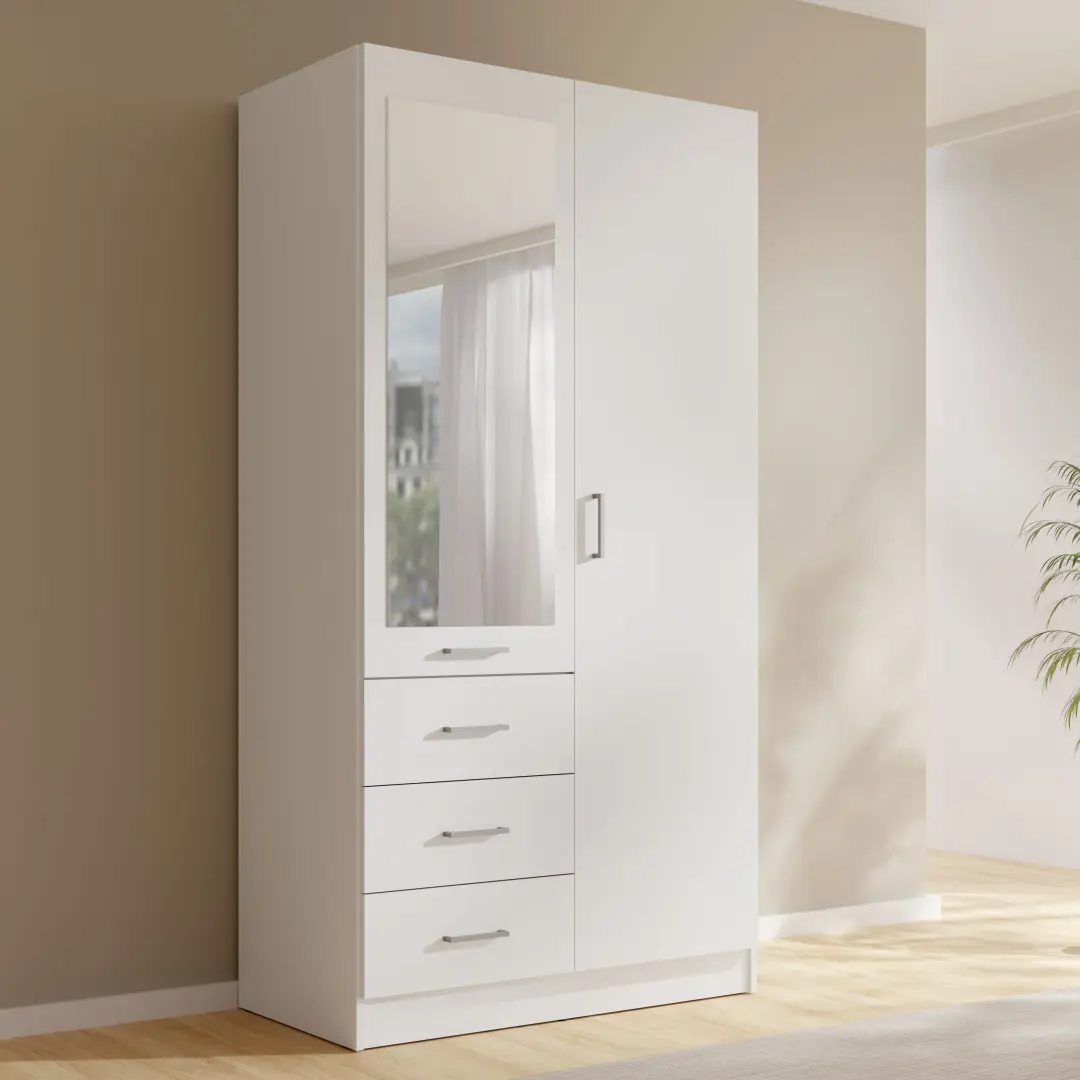 Konso Hinged Door Wardrobe 101cm - Image 8