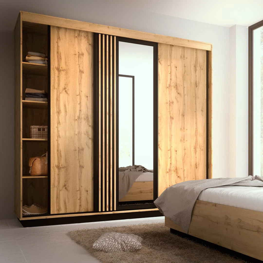 Lamelo LA19 Sliding Door Wardrobe 240cm - Image 2