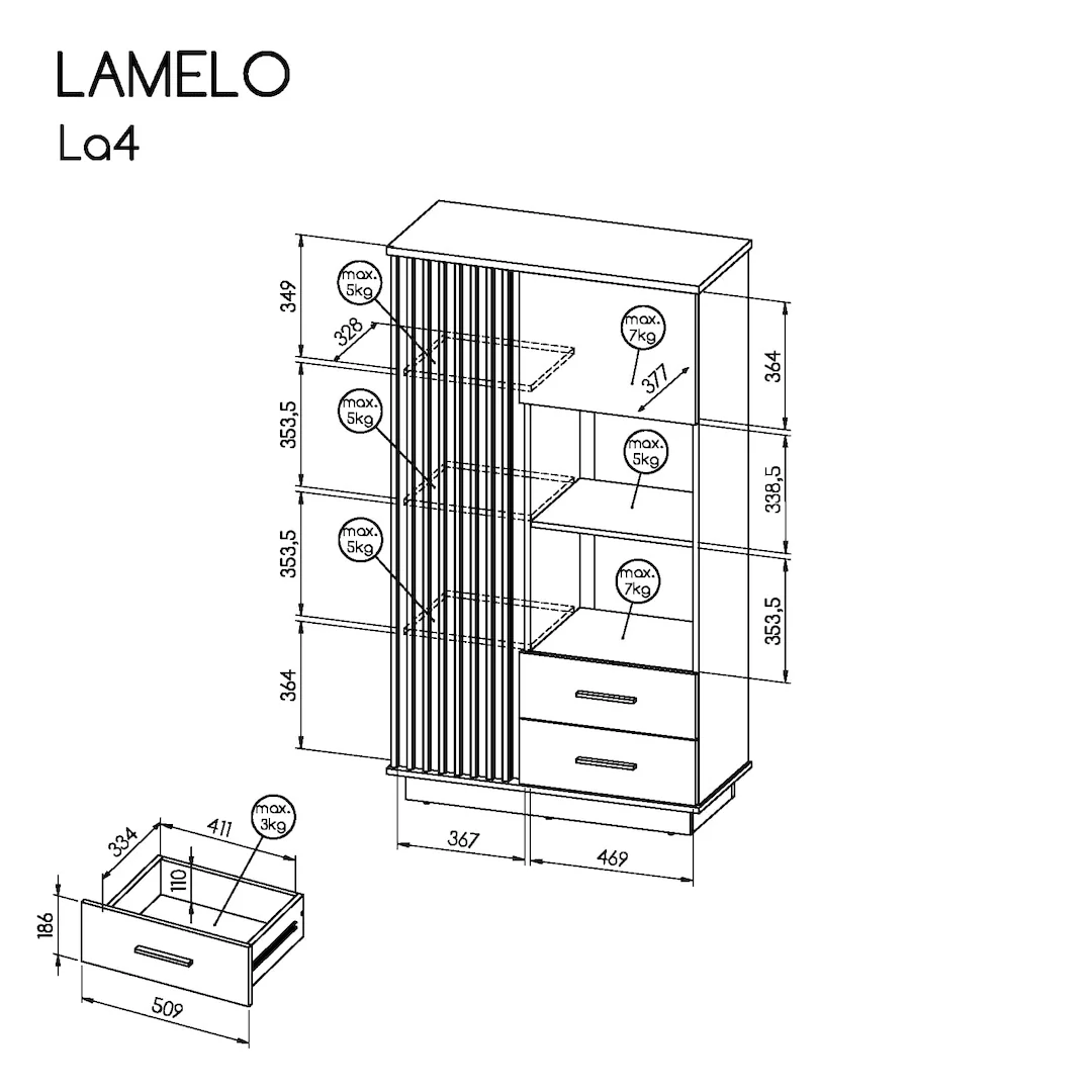 Lamelo LA4 Display Cabinet 90cm - Image 4