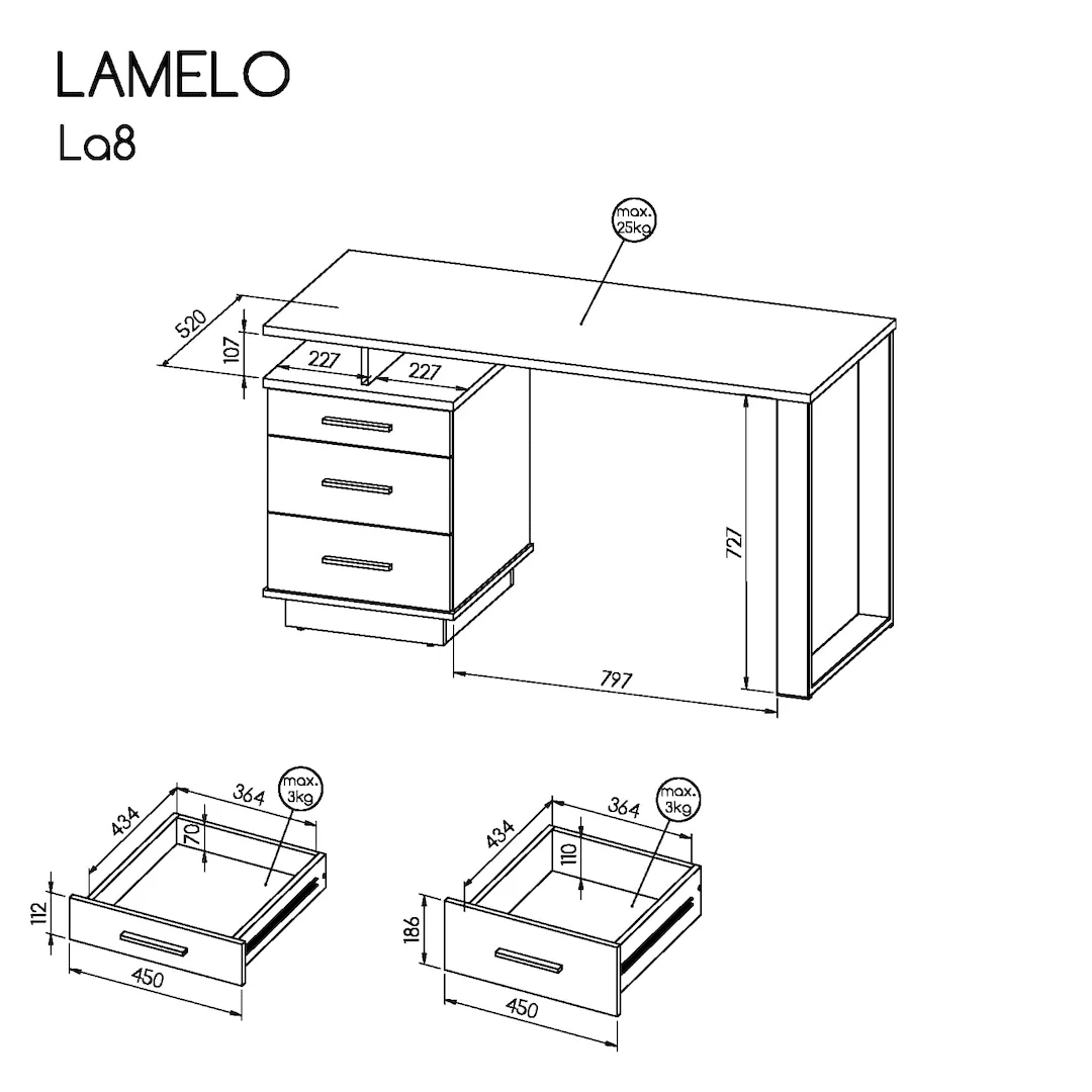 Lamelo LA8 Computer Desk 135cm - Image 5