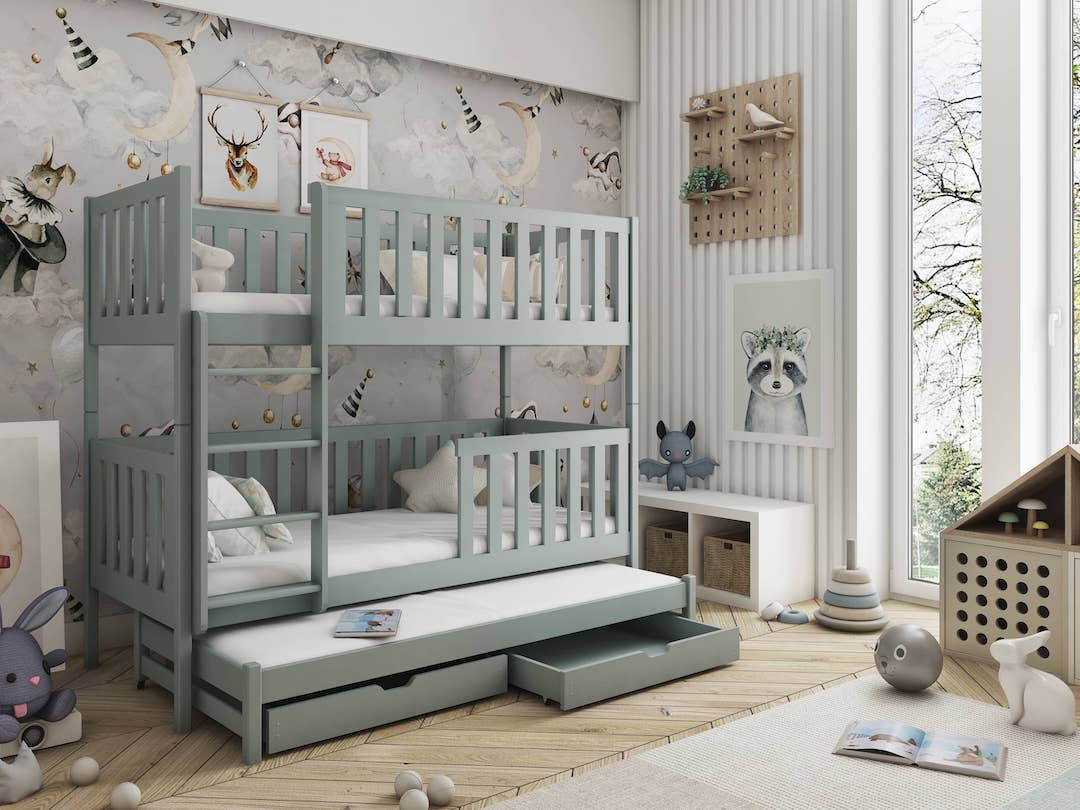 Lea Bunk Bed with Trundle and Storage - Image 2