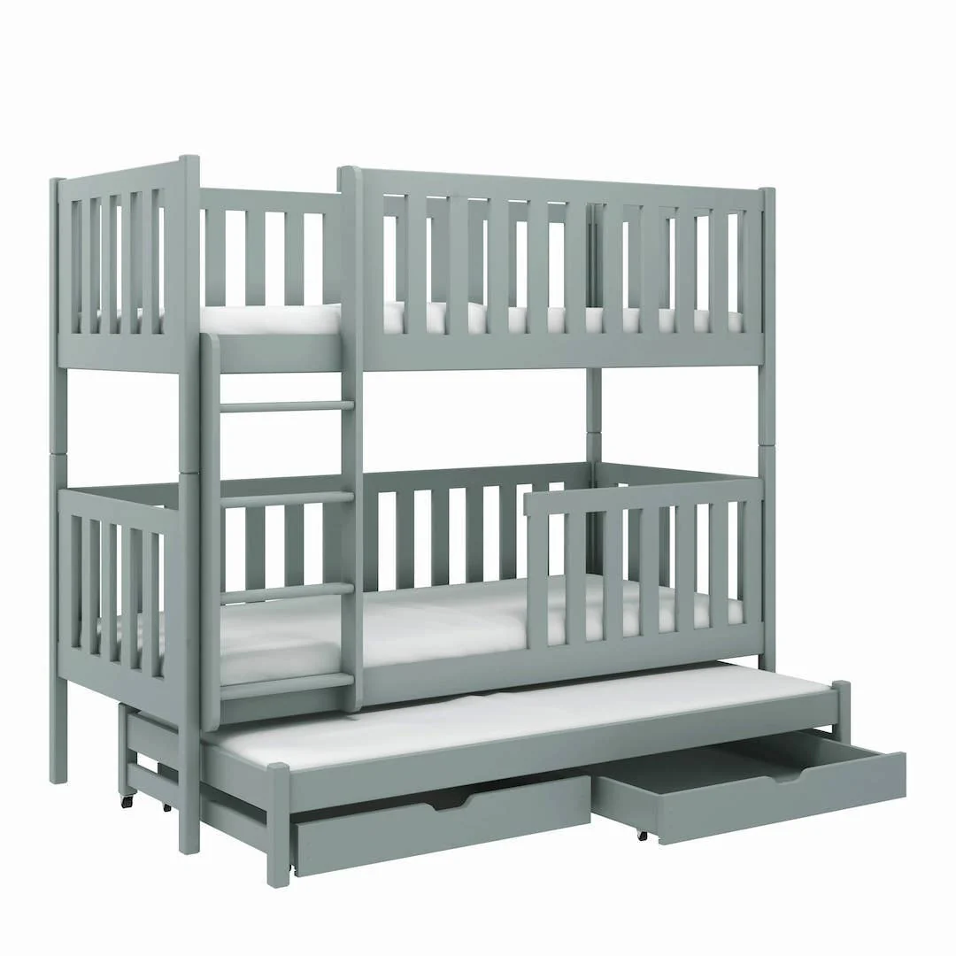 Lea Bunk Bed with Trundle and Storage - Image 4
