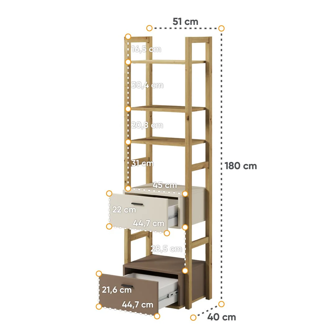 Lenny LY-03 Bookcase 51cm - Image 4