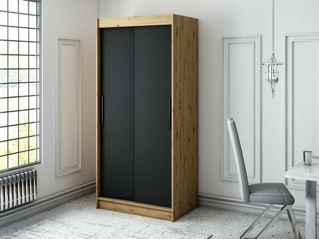 Leto T Sliding Door Wardrobe 100cm - Image 2