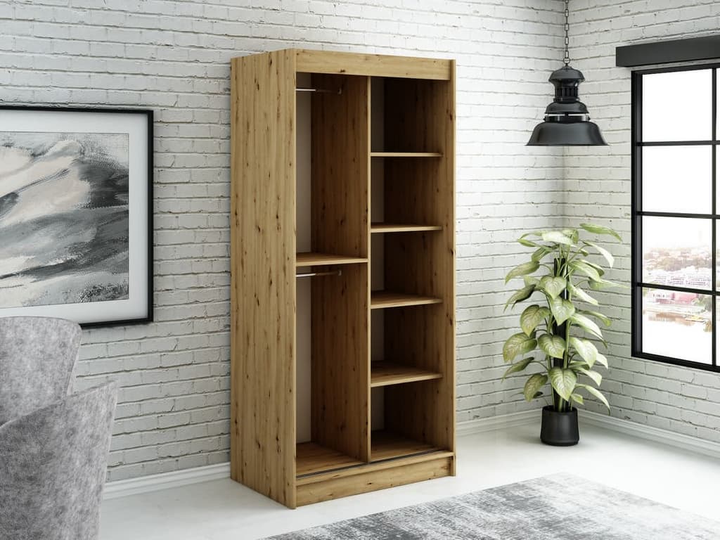 Leto T Sliding Door Wardrobe 100cm - Image 3