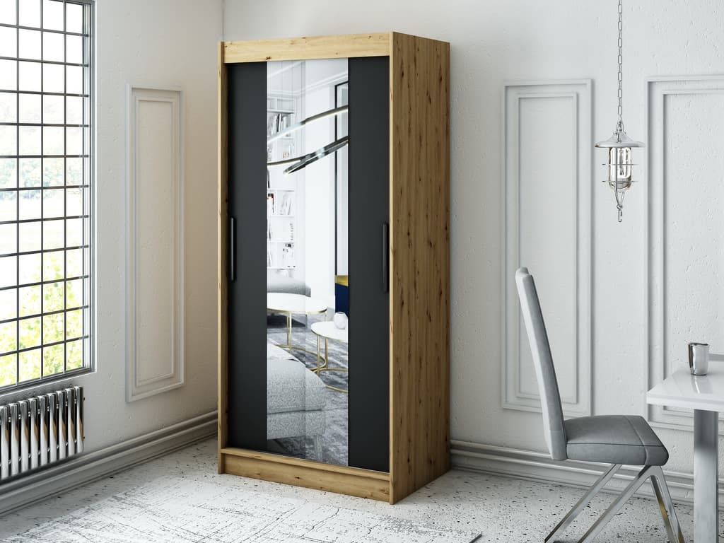 Leto T1 Sliding Door Wardrobe 100cm - Image 2