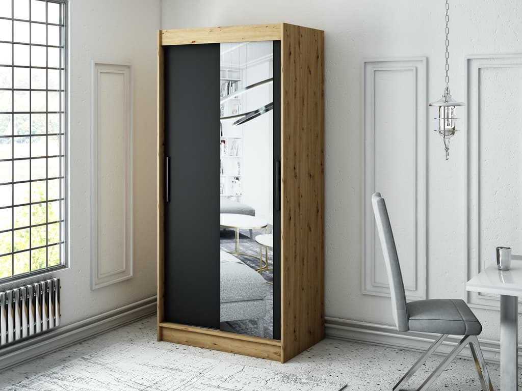 Leto T2 Sliding Door Wardrobe 100cm - Image 2