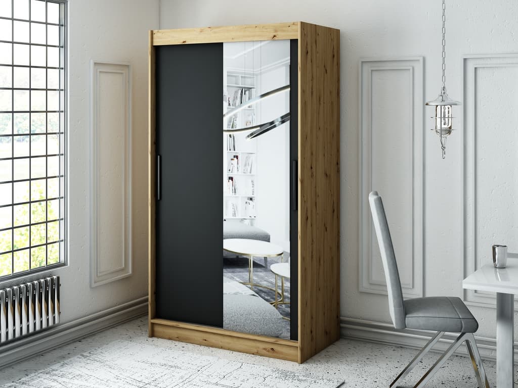 Leto T2 Sliding Door Wardrobe 120cm - Image 2