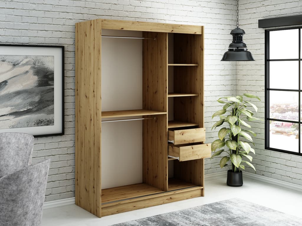 Leto T2 Sliding Door Wardrobe 150cm - Image 5
