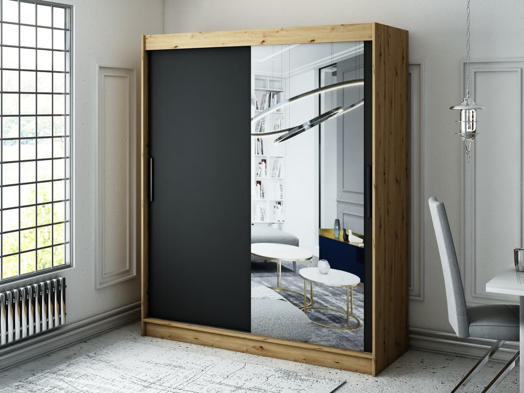 Leto T2 Sliding Door Wardrobe 180cm - Image 2