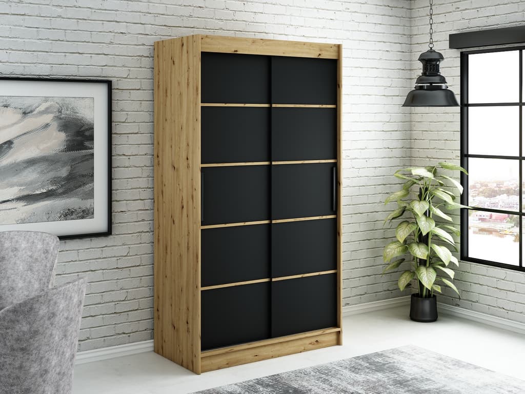 Leto V1 Sliding Door Wardrobe 120cm - Image 2