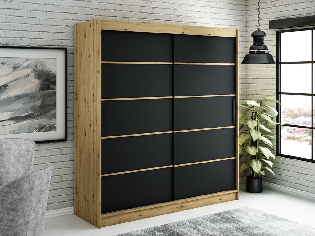 Leto V1 Sliding Door Wardrobe 200cm - Image 2