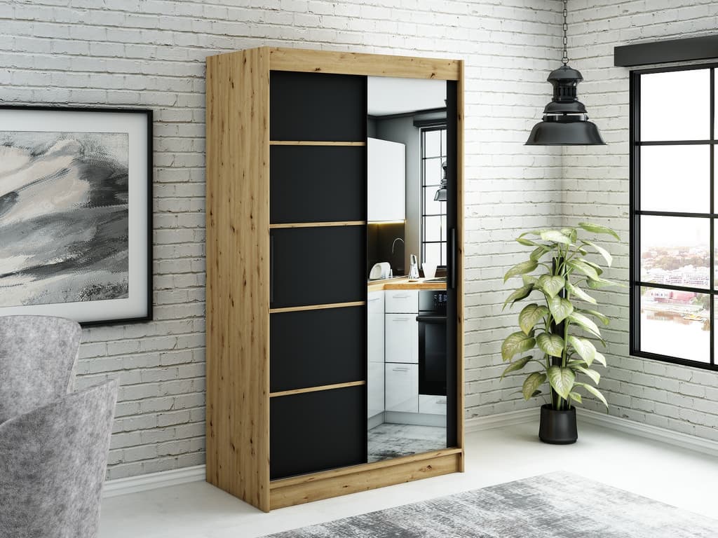 Leto V2 Sliding Door Wardrobe 120cm - Image 2