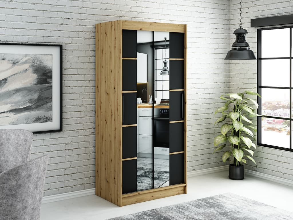Leto V4 Sliding Door Wardrobe 100cm - Image 2