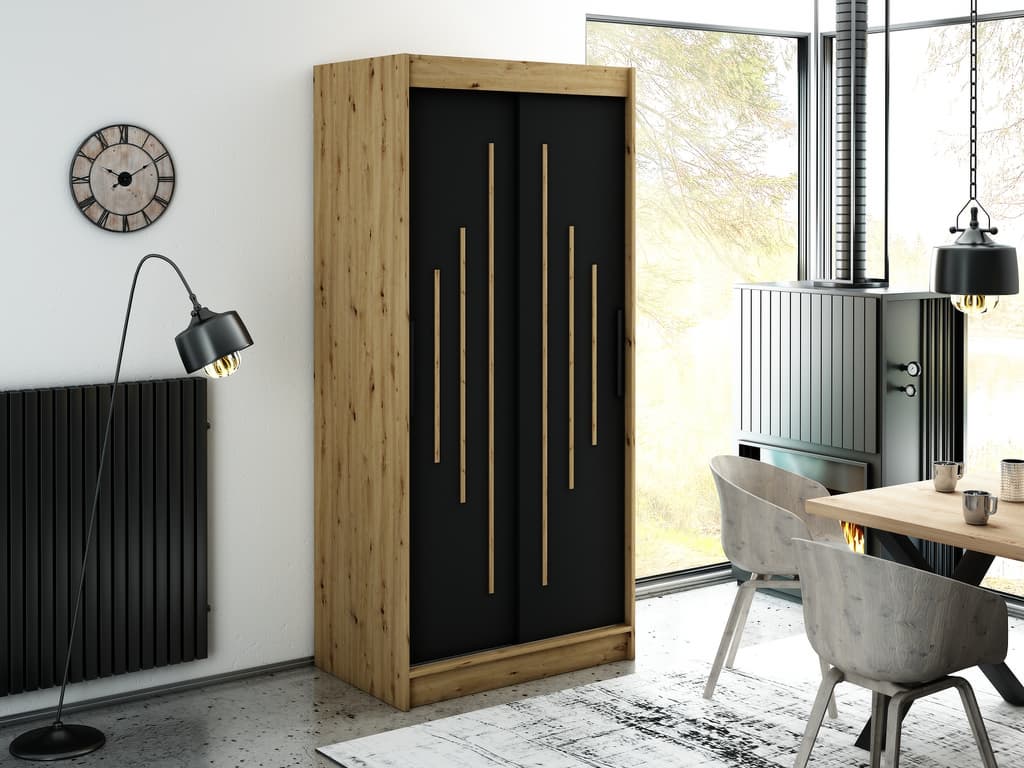 Leto Y Sliding Door Wardrobe 100cm - Image 2