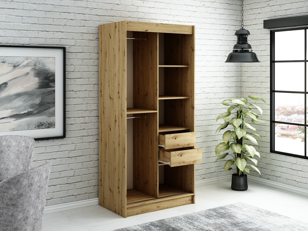 Leto Y Sliding Door Wardrobe 100cm - Image 5