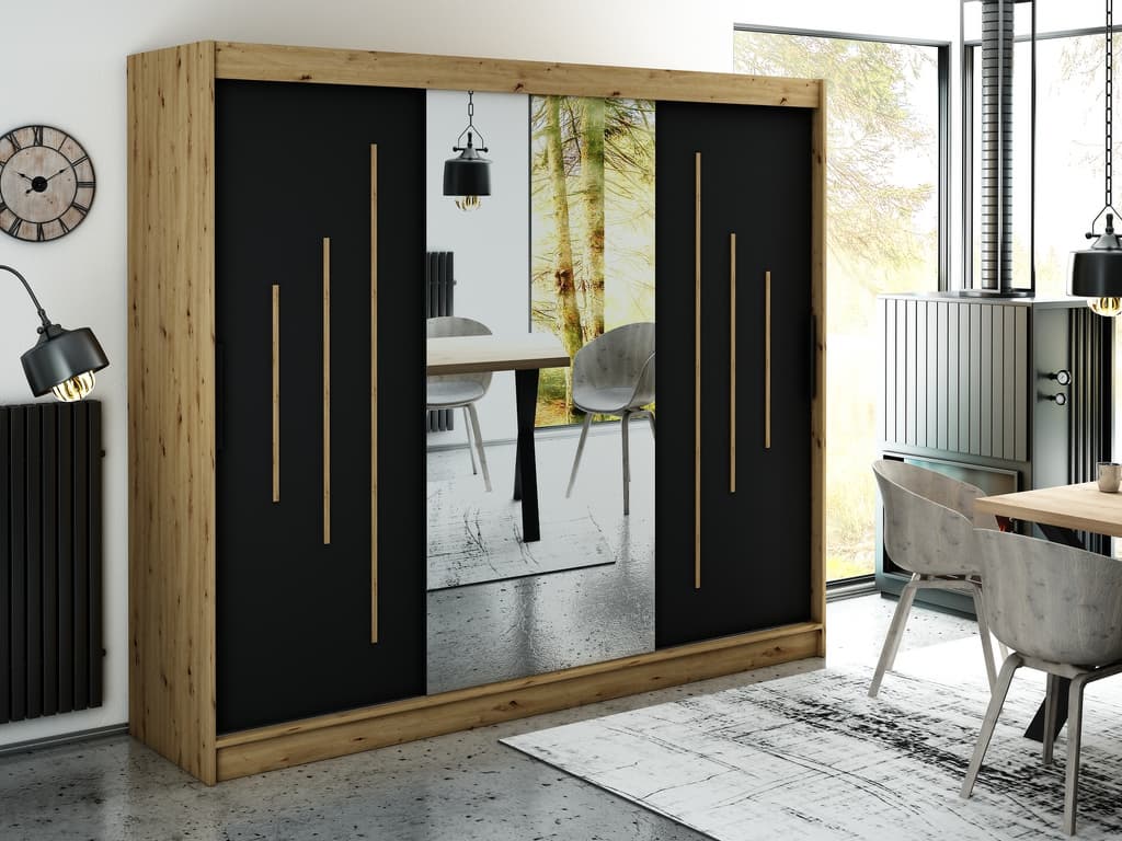 Leto Y1 Sliding Door Wardrobe 250cm - Image 2