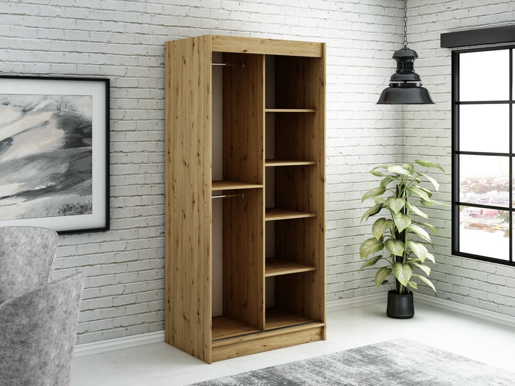 Leto Y2 Sliding Door Wardrobe 100cm - Image 3