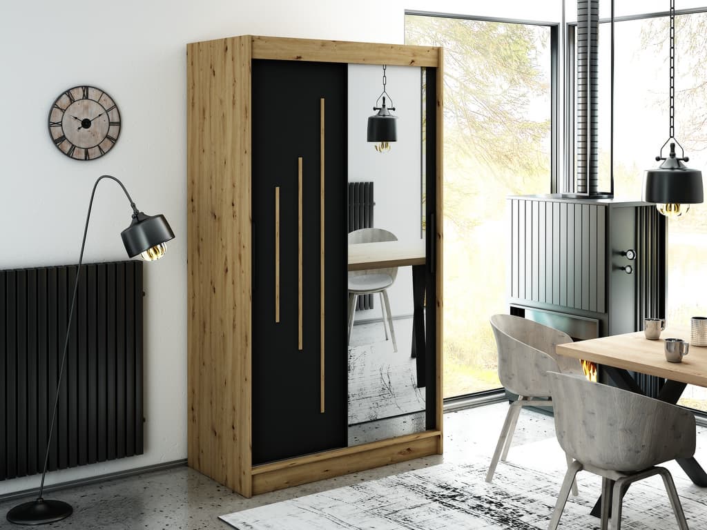 Leto Y2 Sliding Door Wardrobe 120cm - Image 2