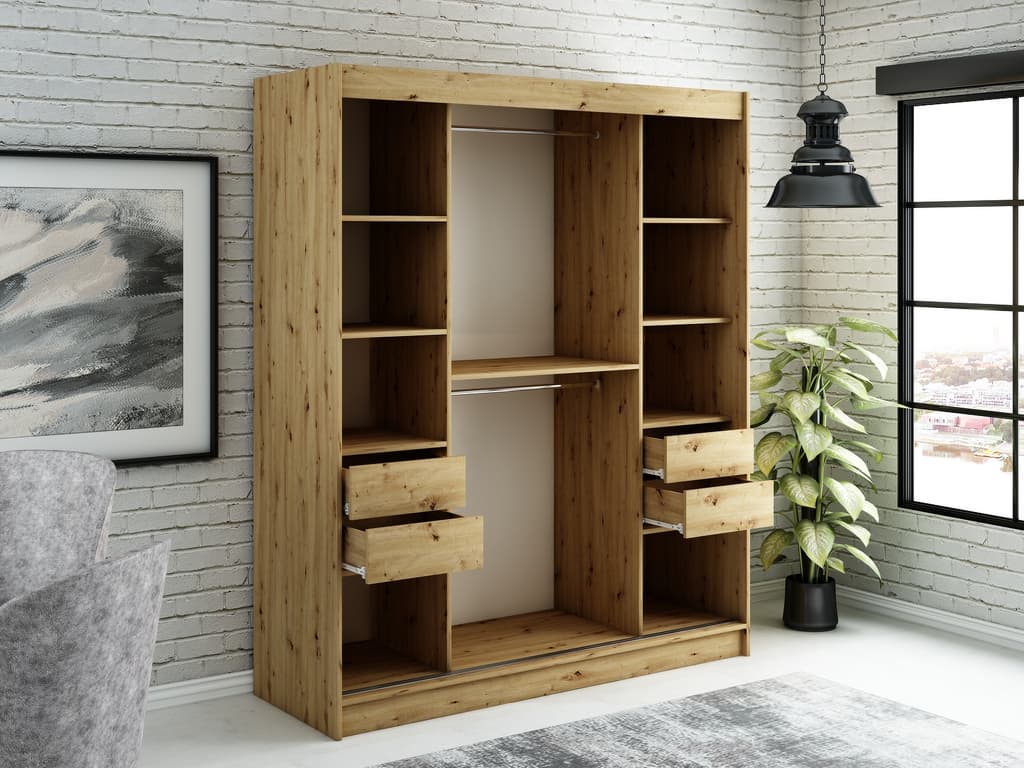 Leto Y2 Sliding Door Wardrobe 180cm - Image 5