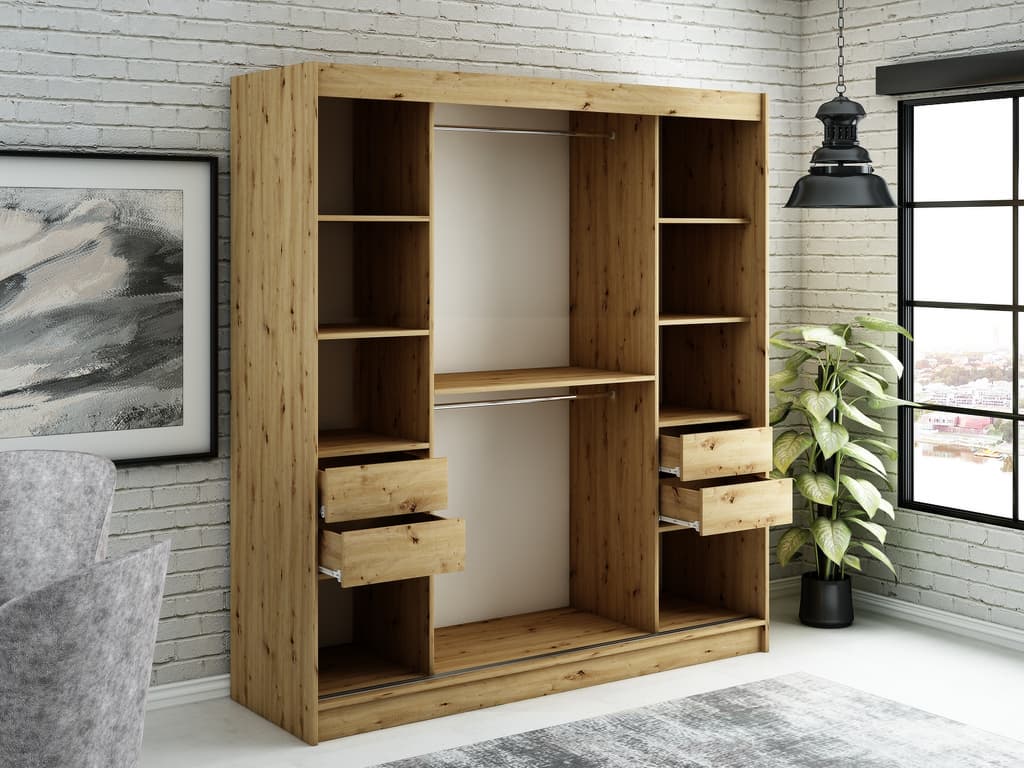 Leto Y2 Sliding Door Wardrobe 200cm - Image 5