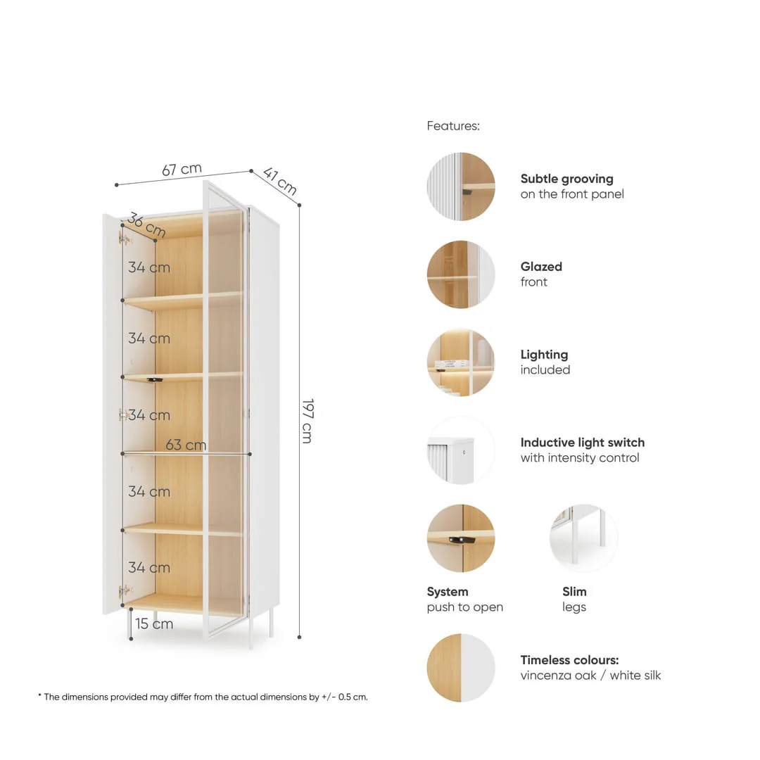 Liba Tall Display Cabinet 67cm - Image 6