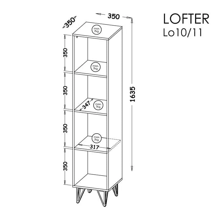 Lofter LO10 Bookcase 35cm - Image 4