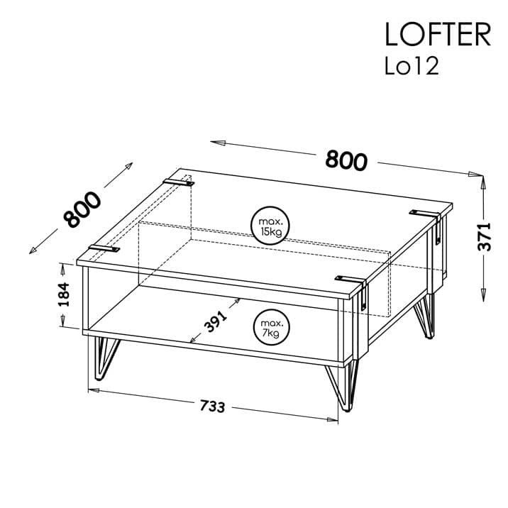 Lofter LO12 Coffee Table 80cm - Image 2