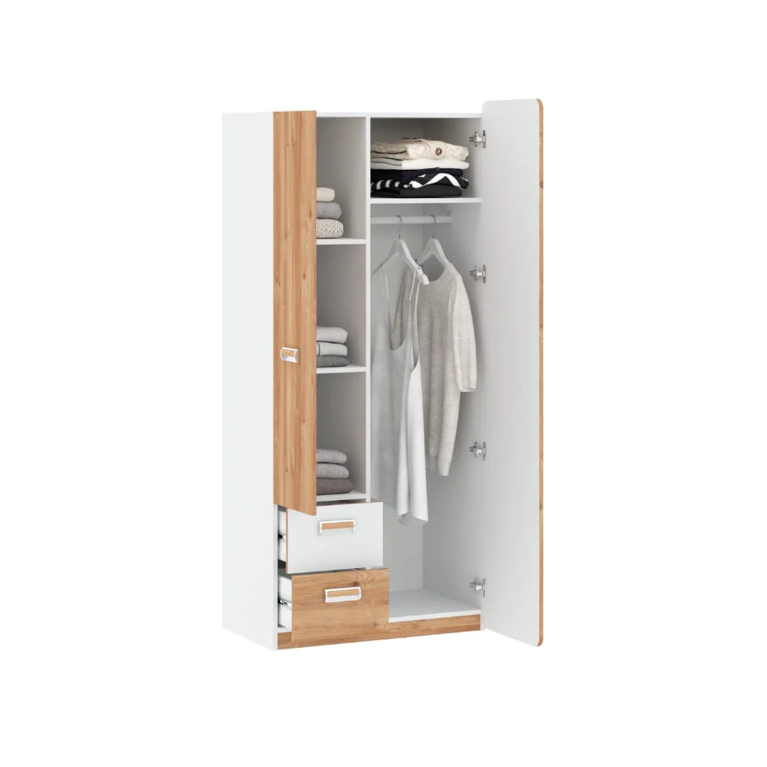 Lorento L1 Hinged Wardrobe 80cm - Image 3