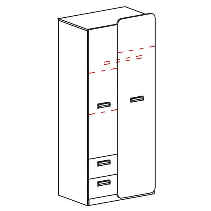 Lorento L1 Hinged Wardrobe 80cm - Image 4