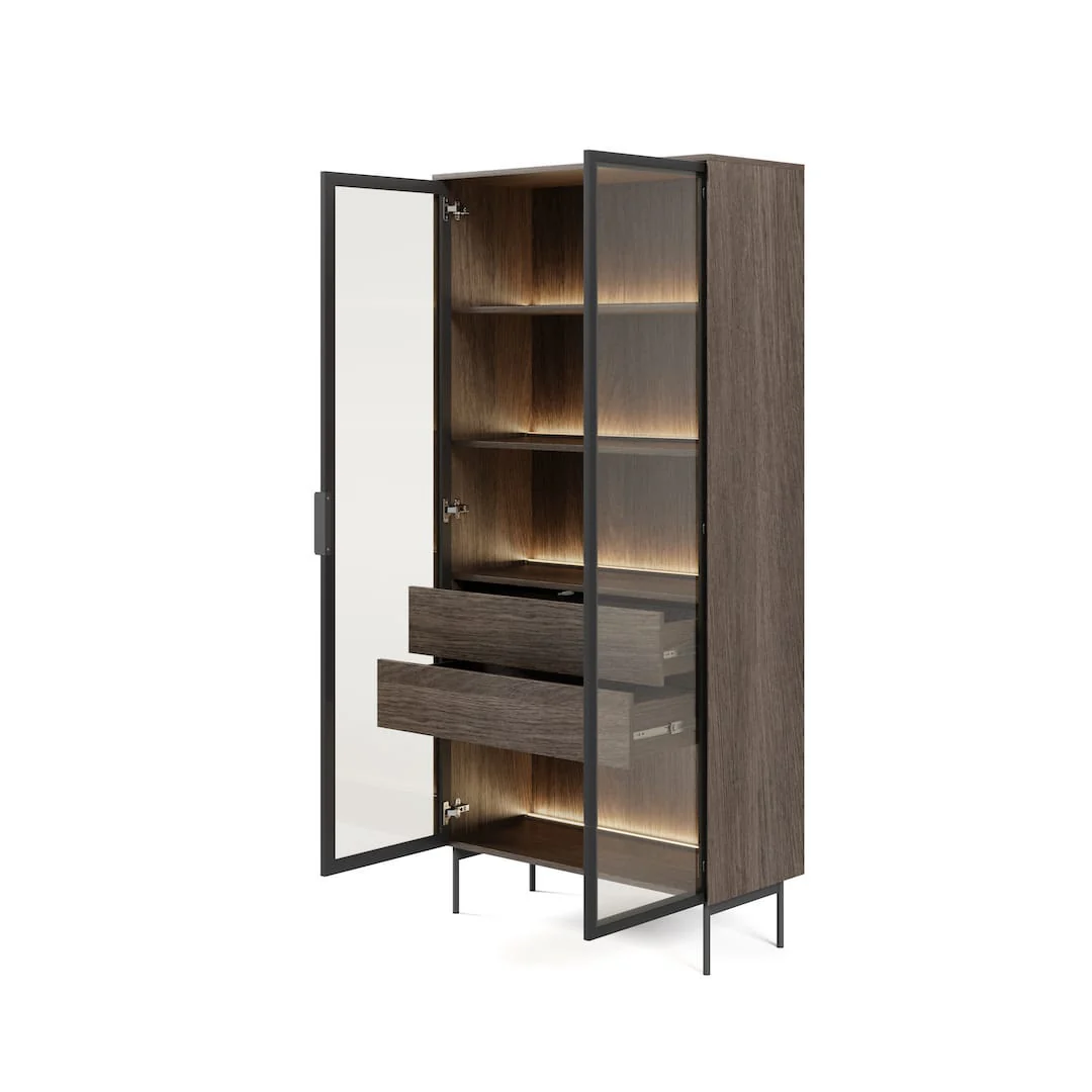 Lumi Tall Display Cabinet 92cm - Image 10