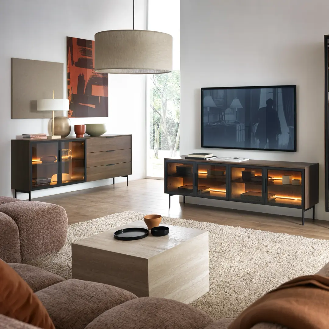 Lumi Tall Display Cabinet 92cm - Image 13