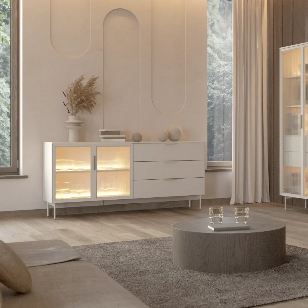 Lumi Tall Display Cabinet 92cm - Image 6
