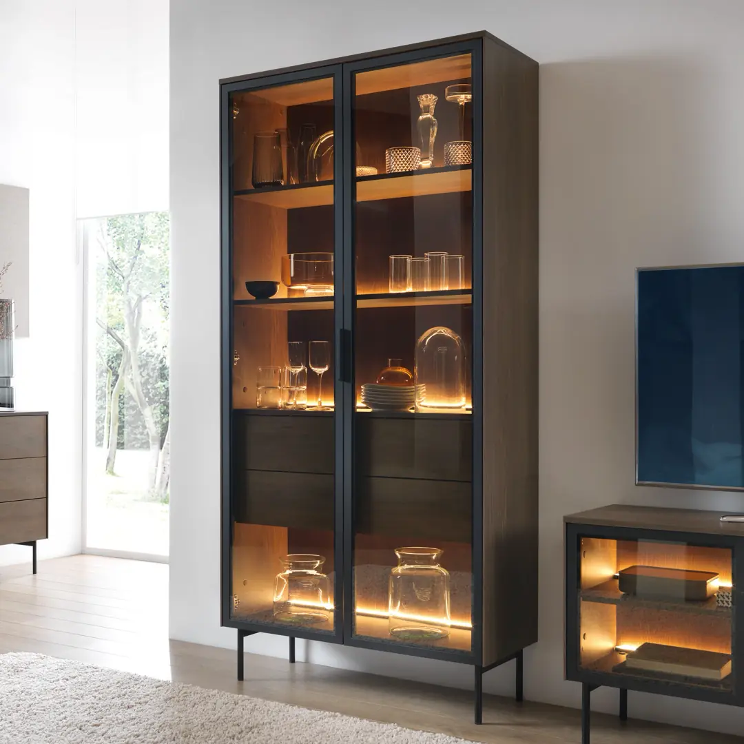 Lumi Tall Display Cabinet 92cm - Image 8