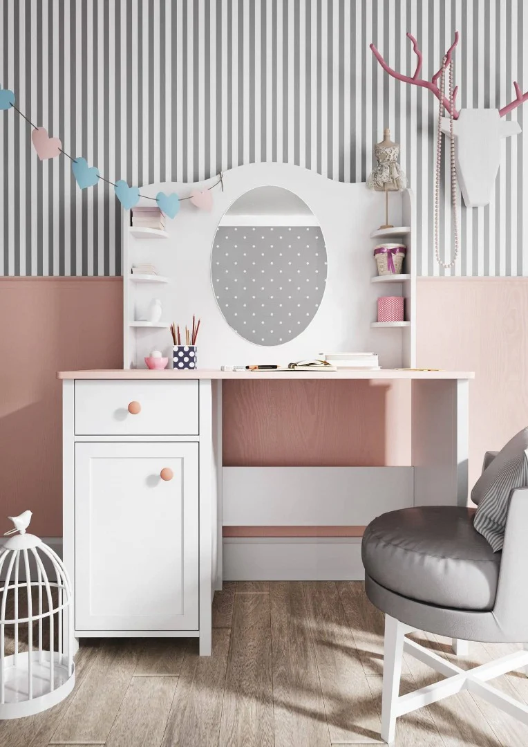 Luna LN-06 Desk Hutch with Mirror 94cm - Image 4