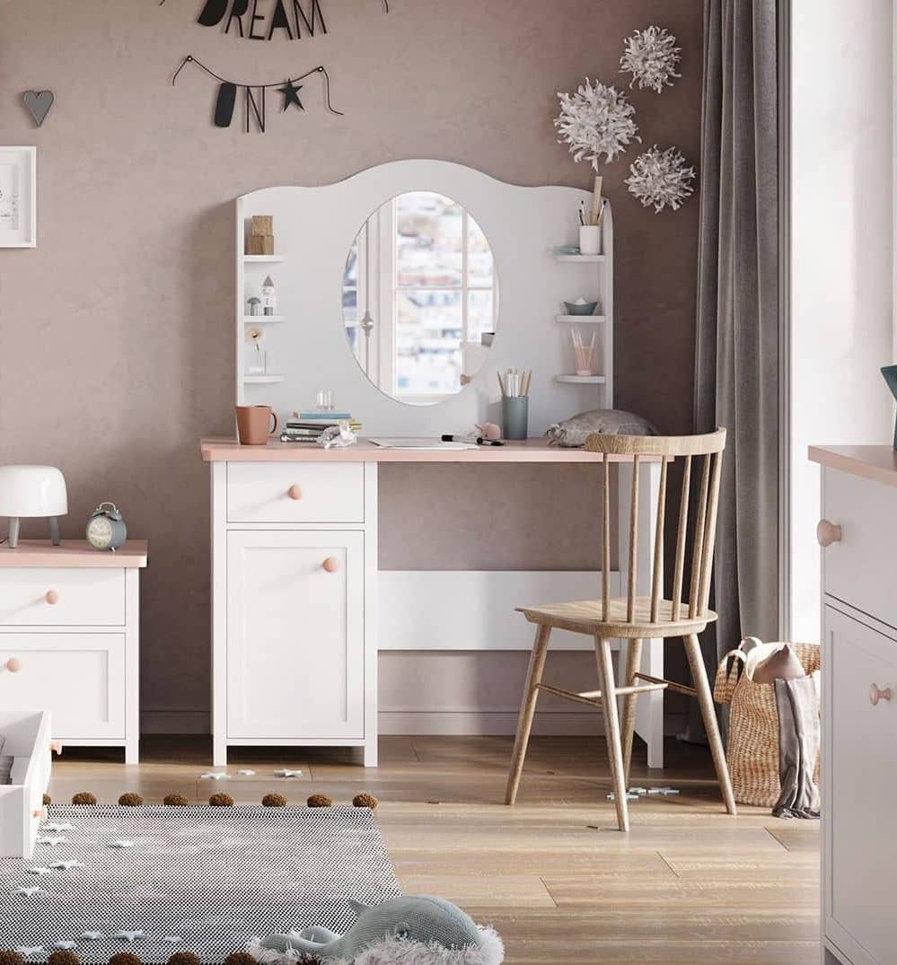 Luna LN-06 Desk Hutch with Mirror 94cm - Image 6